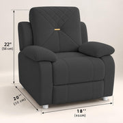 Casaliving Amos Kids 1 Seater Sofa Chair – (Black) Soft & Comfortable Cushioned Armchair for Children | Single Seater Kids Chair for Bedroom, Playroom & Nursery | Compact Modern Kids Sofa