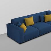 Casaliving Crypton 3 Seater Sofa Set with Center Table for Living Room (Blue Colour) Premium Fabric Sofa