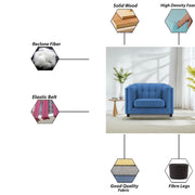 Sinclair 1 Seater Sofa Set for Living Room (Blue Colour) Premium Fabric Sofa