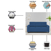 Marco 3 Seater Sofa Set for Living Room (Blue Colour) Premium Fabric Sofa