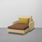 Vive 1 Seater Lounge Sofa for Living Room (Cream Brown Colour) Premium Fabric Sofa