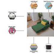 Vive 1 Seater Lounge Sofa for Living Room (Green Colour) Premium Fabric Sofa