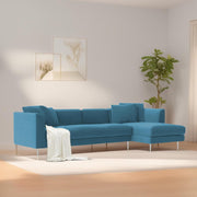Vesco RHS 6 Seater L Shape Sofa Set for Living Room (Turquise) Premium Fabric Sofa