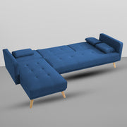 Convertible Futon RHS 4 Seater Sofa Cum Bed with Adjustable Backrest Sofa for Living Room (Blue Grey Colour) Premium Fabric Sofa