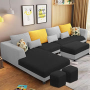 Minta LHS 8 Seater L Shape Sofa Set with Ottoman & 2 Puffy for Living Room (Green Fabric)