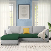 Hanery 4 Seater L Shape Sofa Set for Living Room | Colour - Green Grey