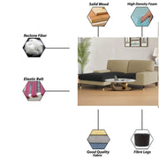 Latieo LHS 2 Seater Lounger L Shape Sofa Set for Living Room (Cream Black) Premium Fabric Sofa