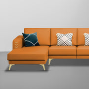 Falco LHS 6 Seater L Shape Sofa Set for Living Room (Orange Fabric) Premium Fabric Sofa