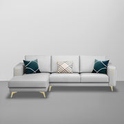 Falco LHS 4 Seater L Shape Sofa Set for Living Room (Grey Fabric) Premium Fabric Sofa
