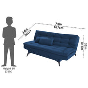 Danny 3 Seater Sofa Cum Bed for Living Room Premium Fabric Sofa for Living Room (Black Colour Premium Fabric)