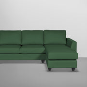 Danver RHS 4 Seater L Shape Sofa Set for Living Room (Green Fabric) Premium Fabric Sofa