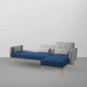 Convertible Futon RHS 4 Seater Sofa Cum Bed with Adjustable Backrest Sofa for Living Room (Blue Grey Colour) Premium Fabric Sofa