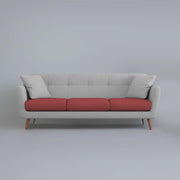 Letty 3 Seater Sofa Set for Living Room (Maroon Grey Colour) Premium Fabric Sofa