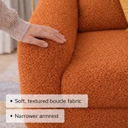 Elora Modern Premium Boucle Fabric Sofa, Upholstered 3 Seater Sofa Set for Living Room, (Black Colour) Premium Boucle Fabric Sofa