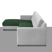 Fracher LHS 4 Seater L Shape Sofa Set for Living Room (Green Grey Fabric) Premium Fabric Sofa