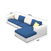 Badger LHS 6 Seater L Shape Sofa Set for Living Room (Black Fabric) Premium Fabric Sofa