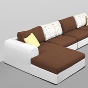 Badger LHS 6 Seater L Shape Sofa Set for Living Room (Black Fabric) Premium Fabric Sofa