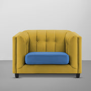Sinclair 1 Seater Sofa Set for Living Room (Blue Colour) Premium Fabric Sofa