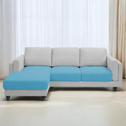 Casaliving Logan RHS 4 Seater L Shape Sofa Set for Living Room (Blue Black Fabric) Premium Fabric Sofa