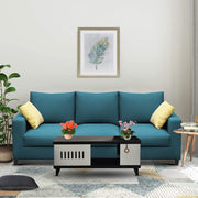 Rihan 3 Seater Sofa Set Living Room (Turquise Fabric)