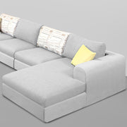 Badger LHS 6 Seater L Shape Sofa Set for Living Room (Black Fabric) Premium Fabric Sofa