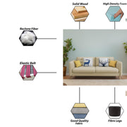 Duckby 3 Seater Sofa Set for Living Room (Black Colour) Premium Fabric Sofa