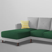 Swaloni LHS 6 Seater L Shape Sofa Set for Living Room (Green Grey) Premium Fabric Sofa