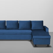 Asper RHS 6 Seater L Shape Sofa Set for Living Room (Blue Fabric) Premium Fabric Sofa