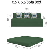 Marcus 3 Seater Sofa Cum Bed with 3 Cushions for Living Room (Black Fabric) Premium Fabric Sofa Set 6.5 X 6.5 Feet