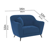 Casaliving Anyse 3+1+1 Seater Sofa Set for Living Room (Blue Colour) Premium Fabric Sofa Set