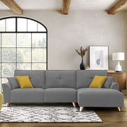 Antonio RHS4 Seater L Shape Sofa Set for Living Room (Grey Premium Fabric)