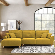 Antonio LHS 4 Seater L Shape Sofa Set for Living Room (Yellow Premium Fabric)