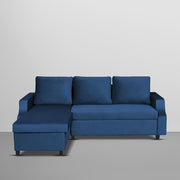 Asper LHS 4 Seater L Shape Sofa Set for Living Room (Blue Fabric) Premium Fabric Sofa