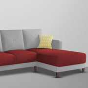 Swaloni RHS 6 Seater L Shape Sofa Set for Living Room (Maroon Grey) Premium Fabric Sofa
