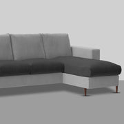 Charmi LHS 6 Seater L Shape Sofa Set for Living Room (Black Grey Fabric) Premium Fabric Sofa