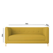 Magnus 3 Seater Sofa Set for Living Room (Yellow Colour) Premium Fabric Sofa