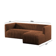 Rowan RHS 4 Seater L Shape Sofa Set for Living Room (Brown Fabric) Premium Fabric Sofa