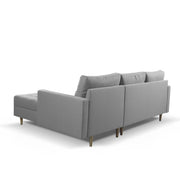 Ashton RHS 4 Seater L Shape Sofa Set with Center Table for Living Room (Grey Fabric) Premium Fabric Sofa