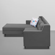 Lifestyle 4 Seater LHS L Shape Sofa Set for Living Room - (Dark Grey Fabric) Premium Fabric Sofa Set
