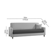 Premium Valkyrie 3 Seater Sofa Set 3 Seater Modern Sofa Set for Living Room (Black Grey Color Fabric)
