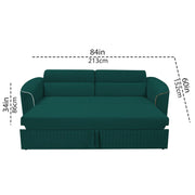 Torrato 3 Seater Sofa Cum Bed for Living Room (Pine Colour Fabric) Premium Fabric Sofa