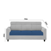 Marco 3 Seater Sofa Set for Living Room (Blue Grey Colour) Premium Fabric Sofa