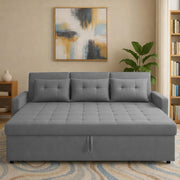 Treshta 3 Seater Pull-Out Premium Fabric Sofa Cum Bed Sofa Set for Living Room (Black Fabric Color) Premium Fabric Sofa Set for Living Room Sofa Cum Bed