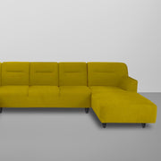 Ragno 8 Seater U Shape Sofa Set for Living Room (Yellow Fabric) Premium Fabric Sofa