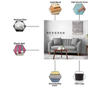 Doraldo 2 Seater Sofa Set for Living Room (Black Colour Fabric) Premium Fabric Sofa for Living Room