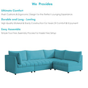 Lenser L Shaped Sofa Set for Living Room (Turquise Fabric) Premium Fabric Sofa Set