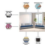 Garcia 3+2 Seater Sofa Set for Living Room (Black - Grey)