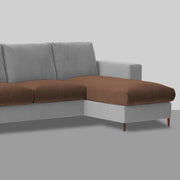 Charmi RHS 4 Seater L Shape Sofa Set for Living Room (Brown Grey Fabric) Premium Fabric Sofa