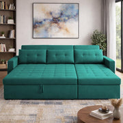 Casaliving Treshta 4 Seater LHS L - Shape Pull-Out Sofa Cum Bed with Storage Sofa for Living Room (Brown Fabric Color) Premium Fabric Sofa Set for Living Room Sofa Cum Bed