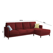 Swaloni RHS 6 Seater L Shape Sofa Set for Living Room (Maroon) Premium Fabric Sofa